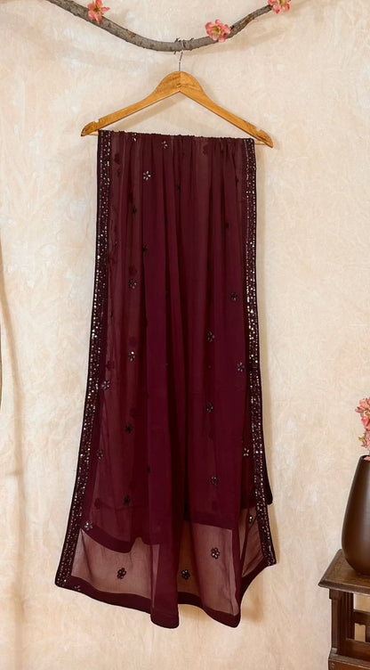 Dark Purple Ladies Dress Dupatta