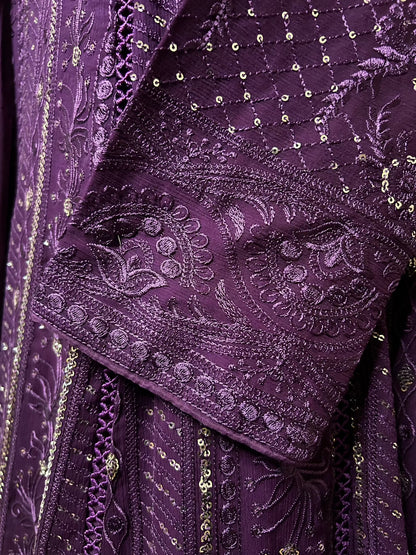 Detailed Embroidery on Nigaar Chiffon Maxi