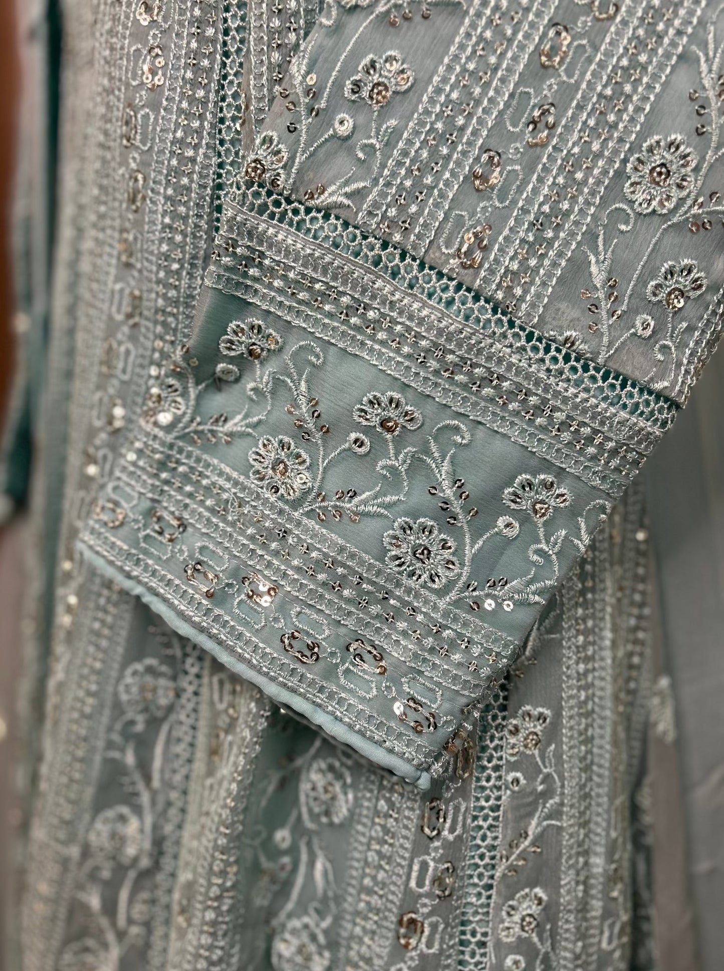 Embroidered Maxi Dress in Pakistani Style